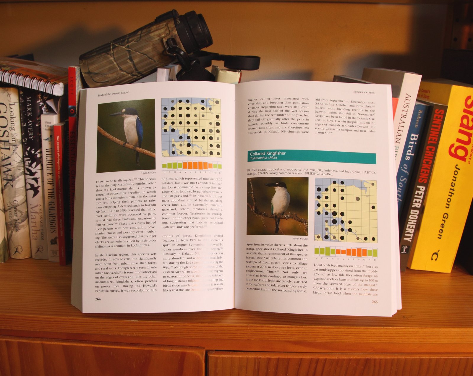 The species accounts are accompanied by seasonality charts, and distribution maps. The region is divided into a grid of 64 cells with explanatory notes at the front of the book detailing the number of surveys providing data for each cell.&nbsp;&nbsp;